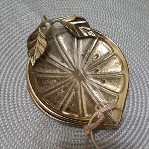 🍋Gold Leaf-Shaped Spoon Rest/ Trinket Set